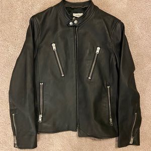 Coach Mens Black Washed Leather Racer